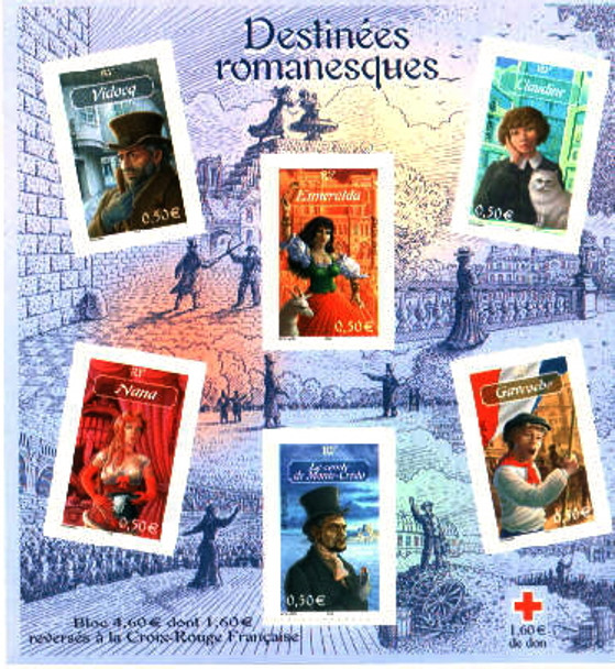 Romantic Classic Book Characters Sheetlet of 6 - Conte de Mo