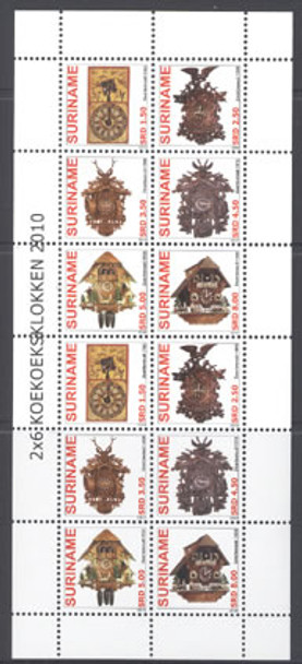 SURINAM- Cuckoo Clock 350th Anniversary- mini-sheet of 2 sets