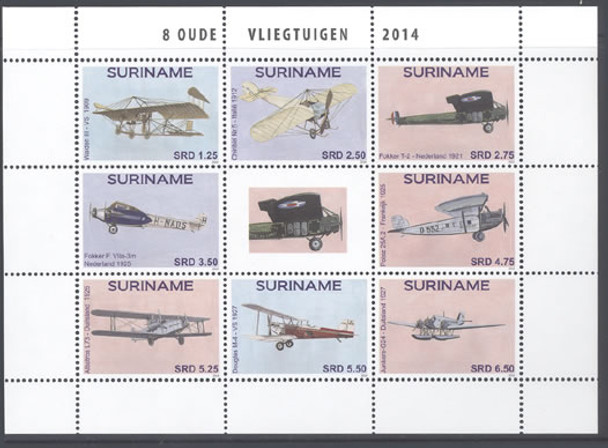 SURINAM: Aircraft 2014- Sheet of 8