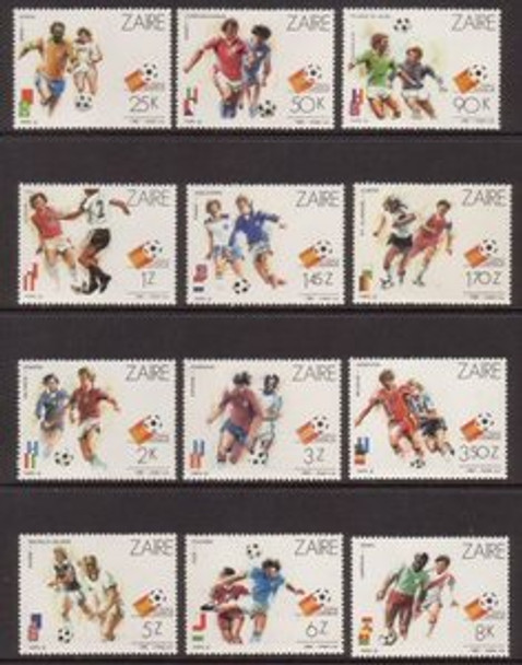 Zaire 1982 World Cup Soccer VF MNH (1058-69)- 12 VALUES