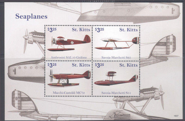 ST. KITTS (2016) - Seaplanes- Sheet of 4