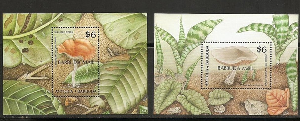 BARBUDA (1990): Mushrooms- souvenir sheets (2)- SCV=$90!