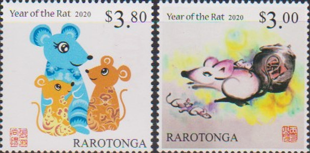 COOK ISLAND (RAROTONGA)- 2020 YEAR OF THE RAT (2V)