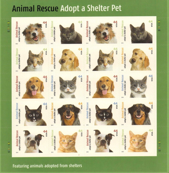 US(2010)-ADOPT A SHELTER PET (DOGS & CATS) SHEET- #4460A