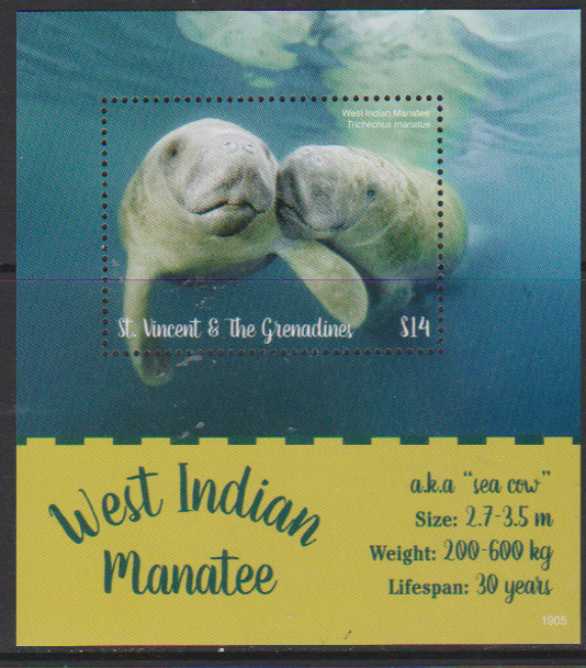 St. Vincent  (2020)-Manatees Sheet of 5v & Souvenir Sheet