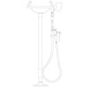 Speakman SE-536 - Rectangular bowl eyewash. Pedestal mounted, yellow plastic bowl, paddle handle activated with SE-920 drench hose.