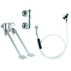 Speakman S-3231 - Polished chrome plated brass bedpan washer combination. Wall mounted double foot pedal valve. Pedal extends 14-inch from wall. Renewable operating units. VS-125 elevated vacuum breaker. 69-inch white vinyl reinforced hose. Insulated han