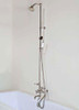 Strom Plumbing P1049N - Exposed Wall Mount Thermostatic Tub & Shower Set with Handheld Shower and Tub Filler, Polished Nickel