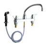 Chicago Faucets - 1102-L9ABCP - 8-inch Center Deck Mounted Sink Faucet with Side Spray
