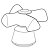 Gerber - SM WHITE CHINA CROSS HANDLE HOT - CHROMEOME