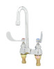 T&S Brass - B-0892-M - Medical Faucet, Deck Mount, Rigid Gooseneck, Aerator, 4-inch Wrist Action Handles (Qty. 6)