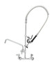 T&S Brass - 5PR-8W12 - Pre-Rinse, Wall Mount Base, 8-inch Centers, 6-inch Wall Bracket, 12-inch Add-On Faucet