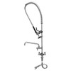 T&S Brass - Pre-Rinse, Single Hole Base, 18-inch Flexible Inlets, 6-inch Wall Bracket, 10-inch Add-On Faucet