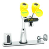 Speakman SEF-1825 - Eyesaver faucet combining an eyewash & faucet that work independently. AC powered, 8-inch deck plate with under counter mixing valve and manual override.