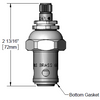 T&S Brass 006478-40 Spindle Assembly, Eterna, CWS Escutcheon Bonnet, RTC (Hot), Teflon Seat Washer
