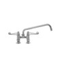 T&S Brass 5F-4DWS12 Equip 4" Deck Mount Swivel Base Fct, 12" Swing Nozzle, Wrist Handles & Supply Nipple Kit