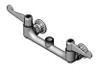 T&S Brass 5F-8WWX00 - Faucet, 8-inch Wall Mount, 4-inch Wrist-Action Handles, Less Nozzle