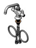 T&S Brass - Faucet, Deck Mount, Single Hole Base, 18-inch Flexible Inlets, 6-inch Swivel Nozzle