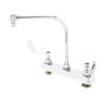 T&S Brass B-1120-04 - Workboard Faucet, Deck Mount, 8" Centers, Swing Gooseneck (B-2387), Wrist Handles