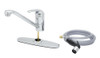 T&S Brass - B-2730-07 - Single Lever, Sidespray w/7' Hose, 9-inch Spout, Swivel Base, Flexible Supplies, 10-inch Deckplate