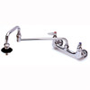 T&S Brass B-0597-CR - Pot Filler, Wall Mount, 8" Centers, Cerama, 18" Double Joint Nozzle, Insulated On/Off
