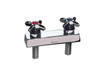 Encore (CHG) KL43-4050 - Concealed Mixing Valve, Deck Mount, 4-inch (102mm) OC Inlets, 1/2-inch (13mm) NPS Male Inlets, Polished Chrome, Cross Handles