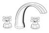 Jaclo 6940-T634 Jaylen Transitional Widespread Faucet with Cross Handles and Pop-Up Drain for Exposed Applications
