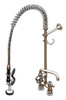 T&S Brass 5PR-4DLS00 Pre-Rinse, 4" Deck Mount Base, Ceramics, Lever Handles, 6" Wall Bracket, Supply Nipple Kit