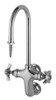 T&S Brass - BL-5735-01 - Lab Vertical Mixing Faucet, Wall Mount, Rigid Gooseneck, Serrated Tip, 4-Arm Handles