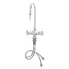 T&S Brass - BL-5704-02 - Lab Mixing Faucet, Swivel Gooseneck, Serrated Tip, 4-inch Spreader Assembly