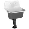 Lakewell® Wall-Hung Cast Iron Service Sink 7692008.020 with 8-inch Faucet Holes and Rim Guard