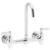 Speakman SC-5742-FC - Commander thru/back faucet with 5 1/4-inch deep plain end gooseneck rigid or swivel 2.0 gpm laminar flow control in base of spout with lever handles