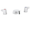 Speakman SC-3048-LD - Polished chrome plated widespread faucet. 1/4 turn ceramic cartridge. Vandal-resistant handles with color-coded indexes (SC-3042-REV-LD revere handles are not color-coded). Adjustable centers from 6-inch to 12-inch. Accommodates ins