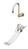 T&S Brass B-0504-537K - Wall-Mounted Double Pedal Valve W/ Dummy Rigid Gooseneck & Short Elbow
