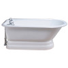 Cheviot 2176-WC TRADITIONAL Cast Iron Bathtub with Pedestal Base, White Interior, Custom Colour Exterior, White Feet Tub