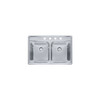 Franke EVDAS804-18 Evolution A Deck, 18 gauge,  4-Hole, Double Bowl
