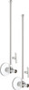 Chicago Faucets STB-11-11-PR-AB - Ball Angle Stop, Loose Key with 12-inch Riser and Wall Flange, 3/8-inch Female NPT x 3/8-inch Compression - One Pair
