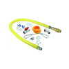 T&S Brass HG-4D-48K-FF - Gas Hose W/ Quick-Disconnect, 3/4-inch NPT X 48-inch, Cable Kit, Ball Valve, Gas Elbows & Nipples