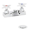 Speakman SC-3061-D75 - Polished chrome plated centerset faucet. 1/4 turn ceramic cartridge. Vandal-resistant handles with color-coded indexes (SC-3062-REV revere handles are not color-coded). Accommodates installations up to 7/8-inch thick. 1-1/4-inch po