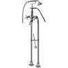 Graff G-3896-C2-PN Adley Exposed Floor-Mounted Tub Filler w/Handshower Set, Polished Nickel