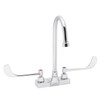 Speakman SC-3086-LD-5 - Commander centerset faucet with 5 1/4-inch deep gooseneck rigid or swivel and 6-inch wrist blade handles