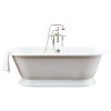 Cheviot 2162-WC-7 SANDRINGHAM Cast Iron Bathtub, White Interior, Custom Colour Exterior, White Feet Tub
