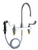 Chicago Faucets - 1102-GN8AE3-317CP - 8-inch Center Deck Mounted Sink Faucet with Side Spray