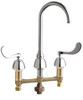 Chicago Faucets - 786-TWGN2FCXKABCP - Widespread Lavatory Faucet with Third Water Inlet