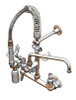 T&S Brass MPY-8WLN-12-4C - Mini-Pru: 8-inch Wall Mount, B-0107-C, 12-inch Swing Nozzle, Eternas & Lever Handles, 4-Way Cross