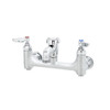 T&S Brass B-0674-CR-BSTR - Service Sink Faucet, 8-inch Wall Mount, Ceramas, Vacuum Breaker, Built-In Stops, Rough Chrome