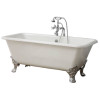 Cheviot 2173-WC-PB SPENCER Cast Iron Bathtub, White Interior, Custom Colour Exterior, Polished Brass Feet Tub