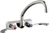 Chicago Faucets W4W-L9E35-317ABCP - 4" Wall Mount Washboard Sink Faucet