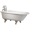 Cheviot 2094-WC-WH TRADITIONAL Cast Iron Bathtub, White Interior, Custom Colour Exterior, White Feet Tub