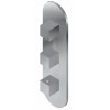Graff G-8056-SH0-PC-T M-Series Round 3-Hole Trim Plate with Square Handles (Vertical Installation), Polished Chrome